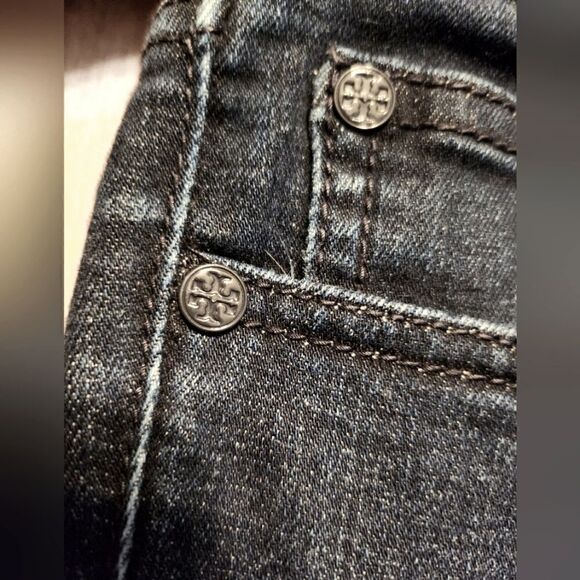 Tory Burch Cropped Skinny Jeans Denim Dark Wash Size 28 - Picture 5 of 9